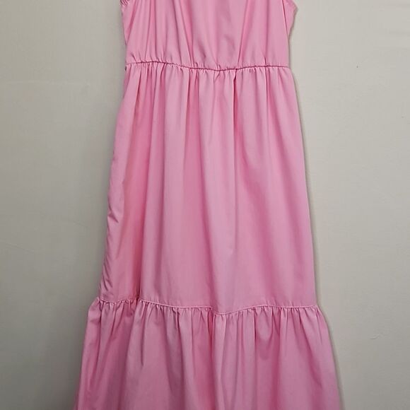 Abercrombie Kids Pink Ruffle Maxi Long Sleeveless Dress Size 9/10 - Picture 3 of 12